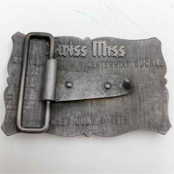 Swiss Miss Hot Chocolate Belt Buckle Cocoa 1976 Bicentennial Limited Edition Ad - Picture 3 of 9